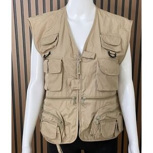 Master Sportsman Rugged Outdoor Gear Men's XL Brown Vest Cotton Military Utility